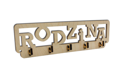 Wieszak na klucze drewniany - RODZINA