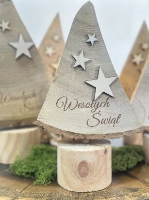 Choinka drewniana NA KRĄŻKU