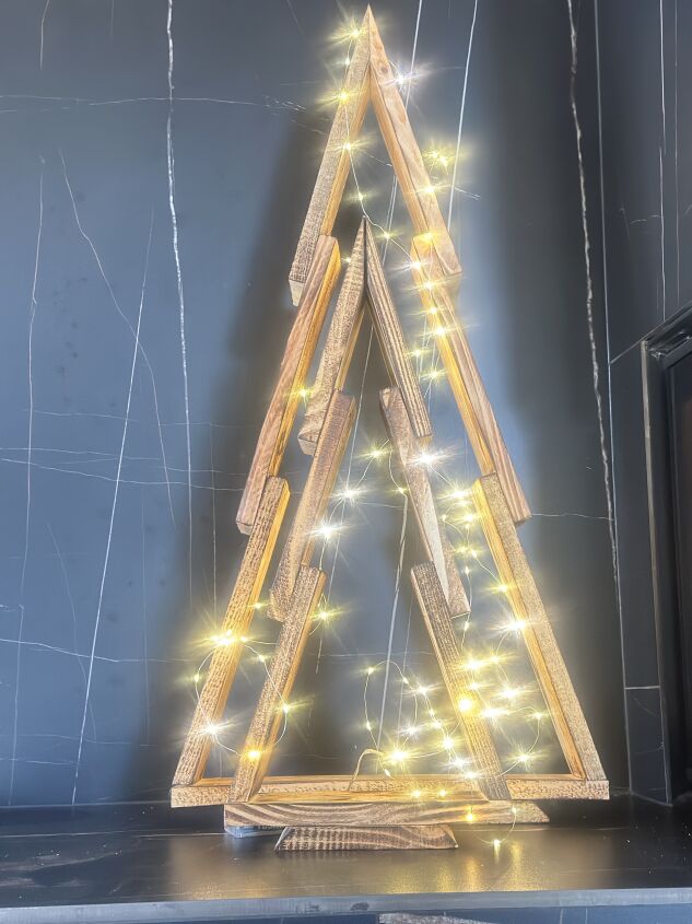 Drewniane Choinki Dekoracyjne zestaw 2 szt 50cm i 80 cm