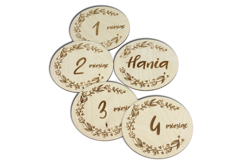 Tabliczki do zdjęć MIESIĄCE + IMIĘ