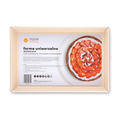 Prostokątna forma do pieczenia Tadar 36x24x6 cm – blacha z powłoką ceramiczną
